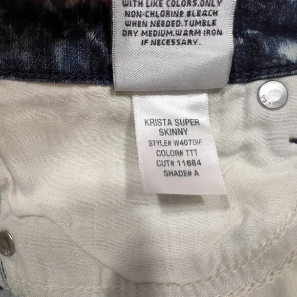 HUDSON Krista Roses Graphic Super Skinny Jeans Sz 29 Streetwear Art to Wear - Picture 7 of 11